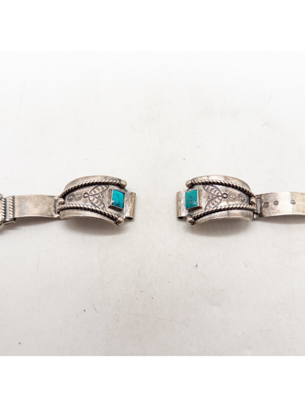 Lovely Sterling Silver Watch NAVAJO =500 Turquoise BELT BUCKLE 15m Band 37g RARE